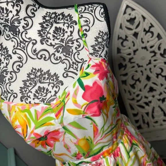J. Crew Tropical Floral Mini Dress Size 4 Boho Beach Vacation Resortwear - Picture 4 of 12